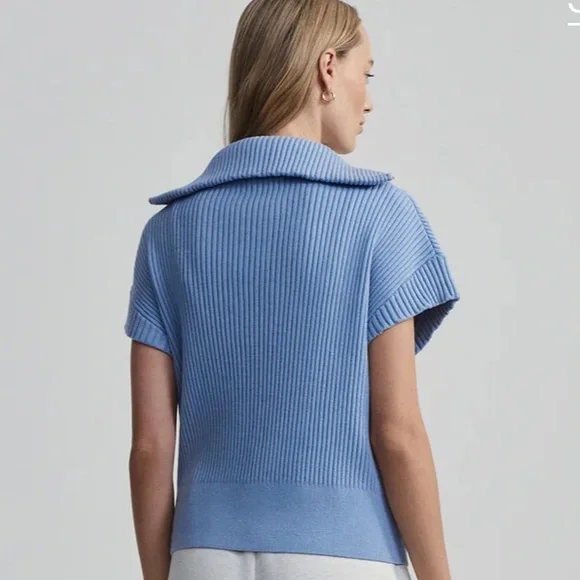 NWT Varley Rory Half zip knit - Ashley Blue -XS - Picture 5 of 11